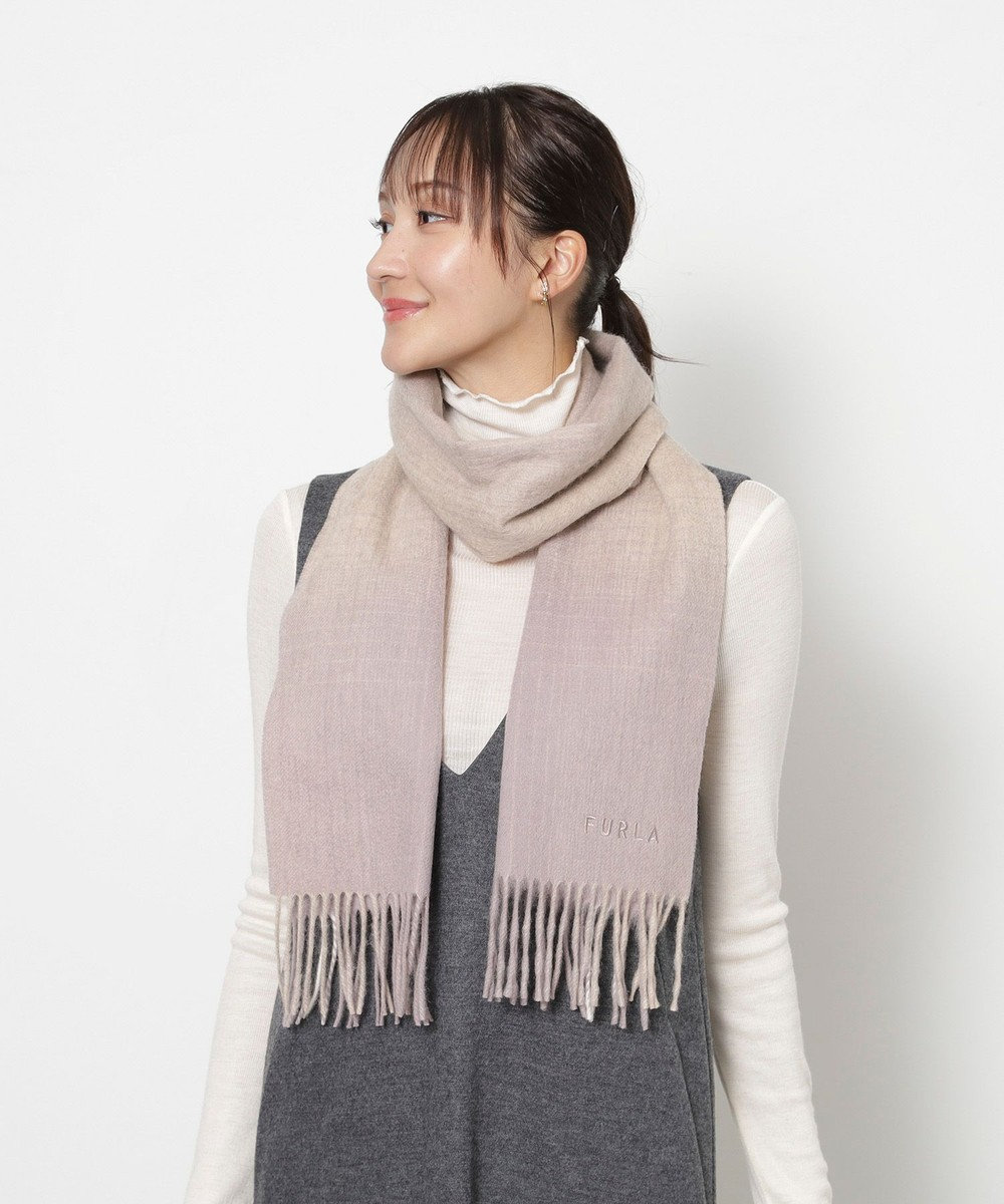 MOONBAT FURLA(フルラ）ウール100％ オンブレー チェックマフラー 