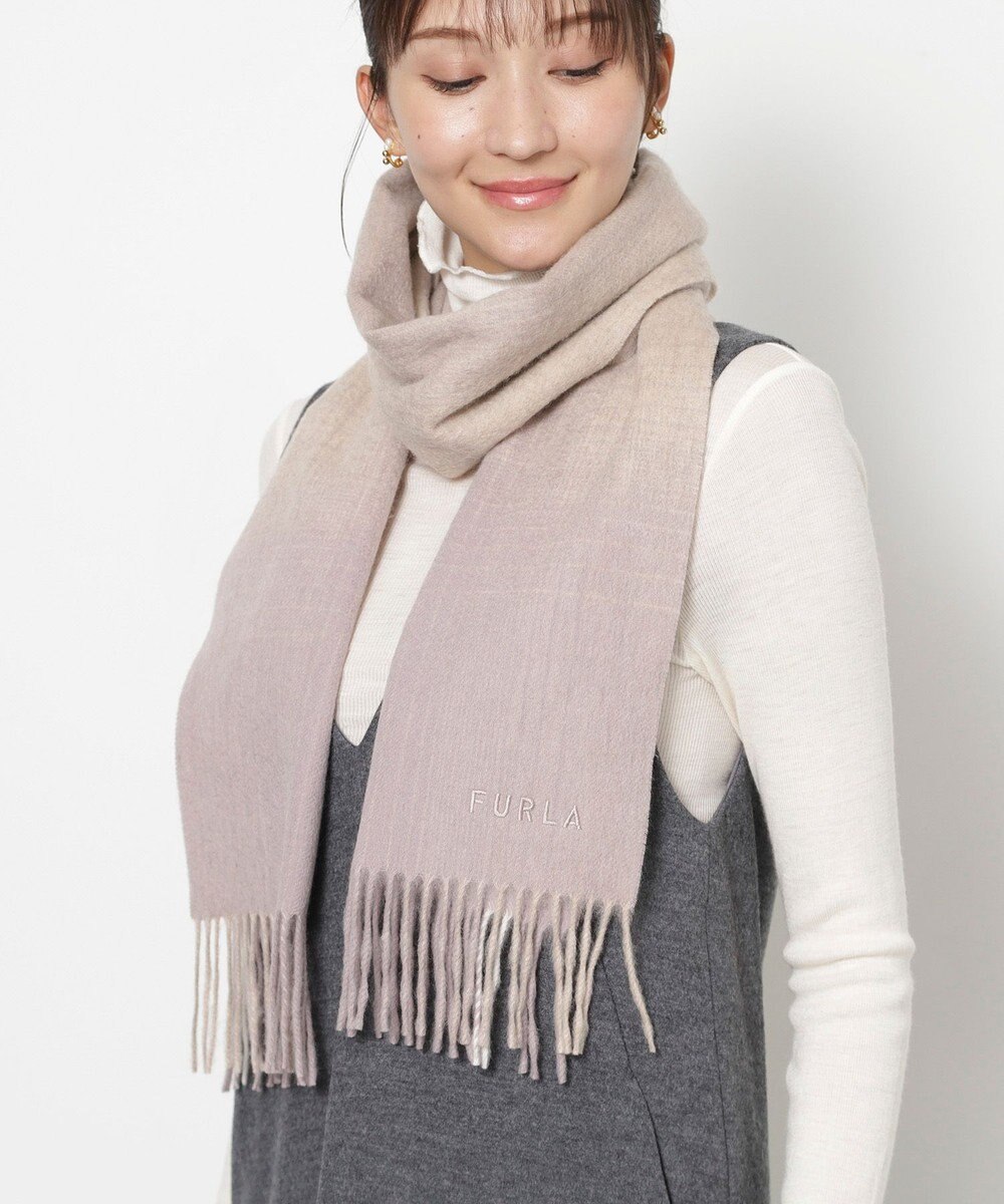 MOONBAT FURLA(フルラ）ウール100％ オンブレー チェックマフラー 