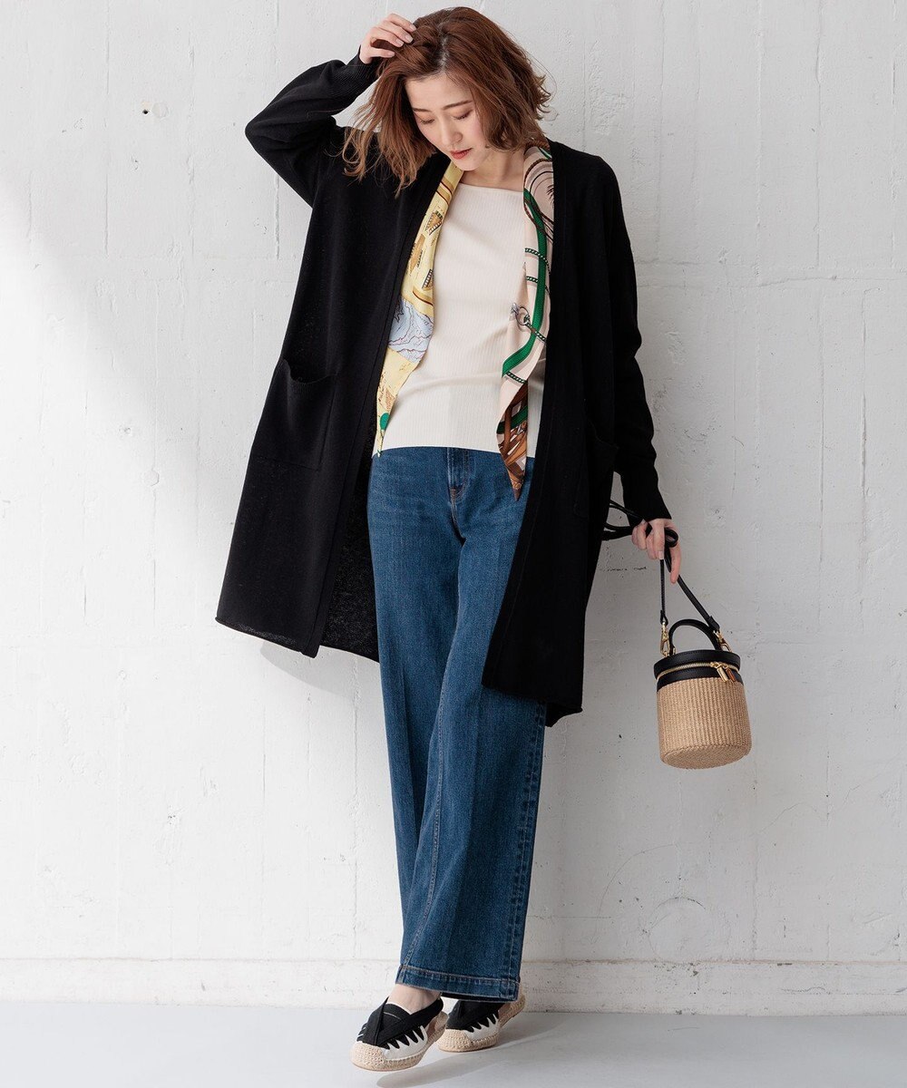 23区 【洗える】リネンシルクブレンド カーディガン 