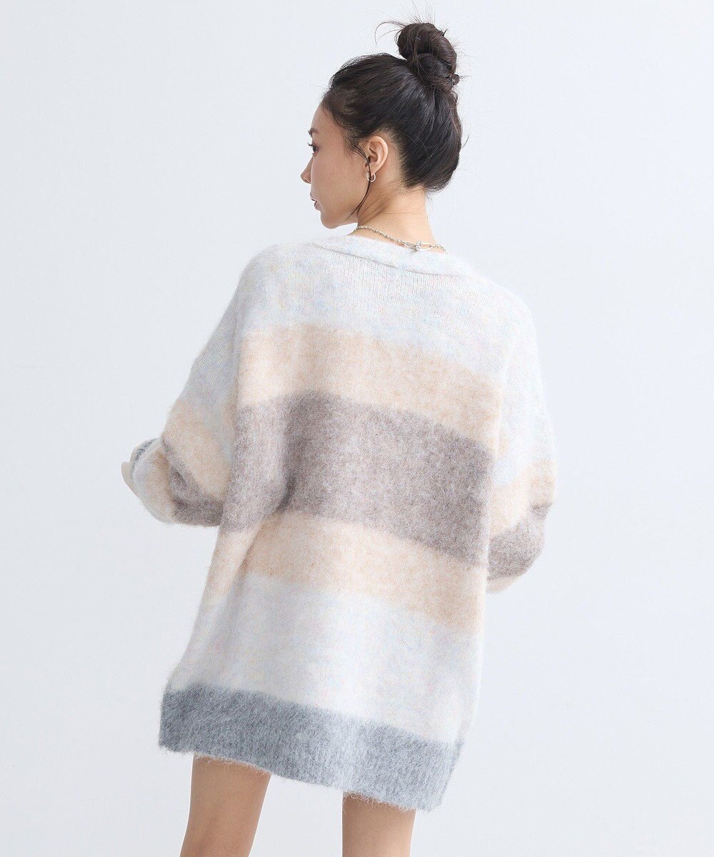 earth music&ecology グラデーション起毛ニットカーディガン 