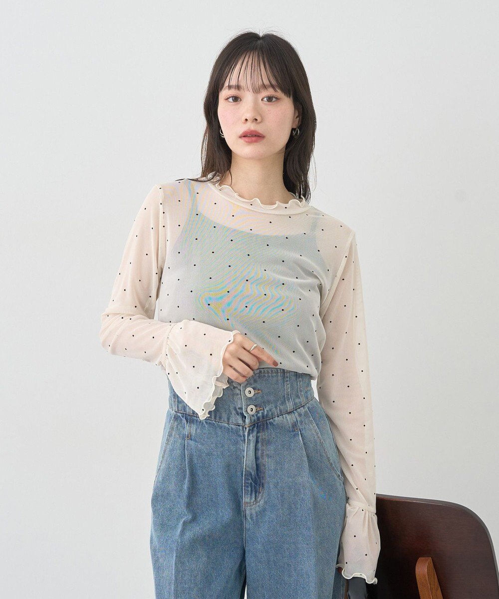 earth music&ecology フロッキードットメロープルオーバー 