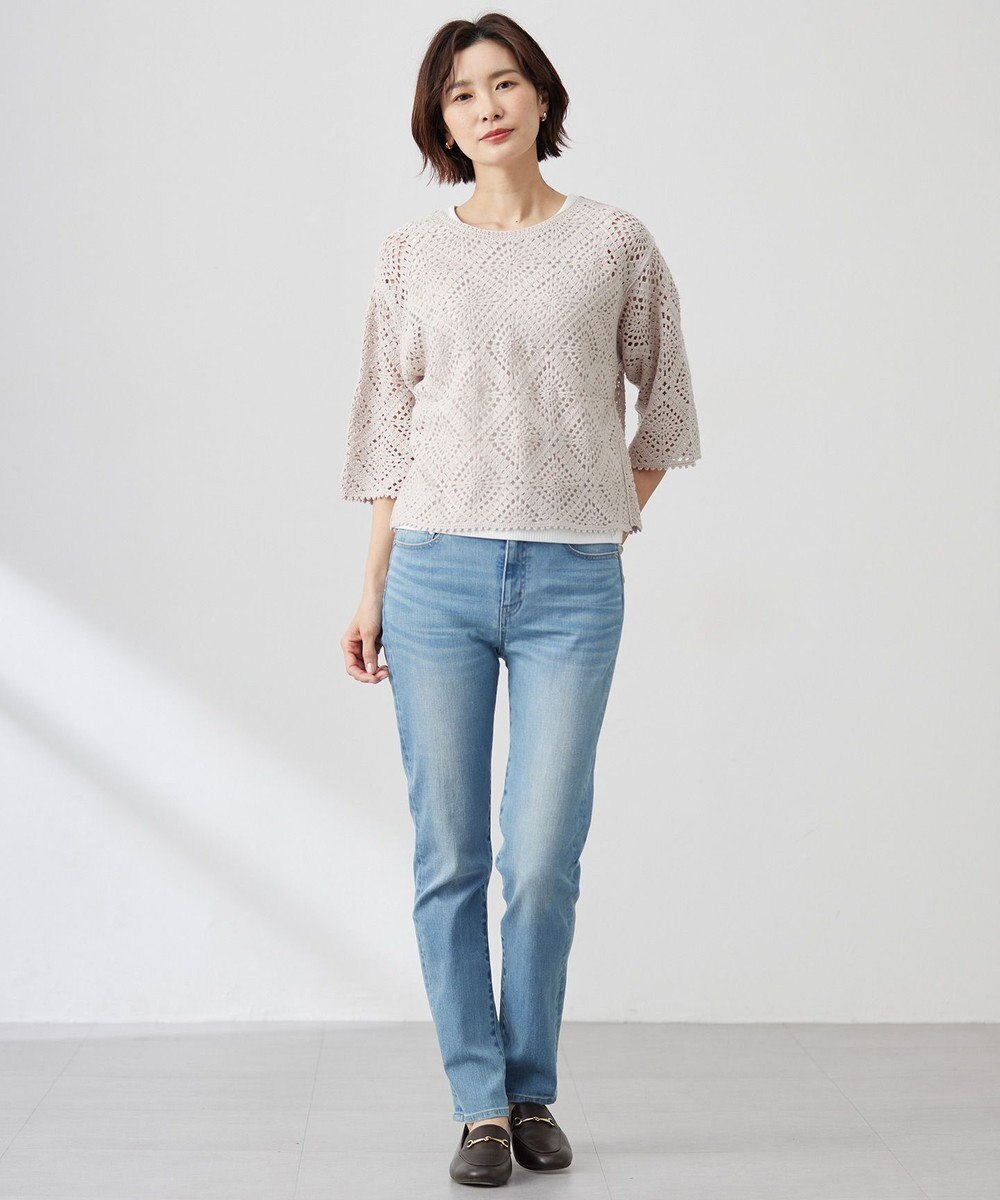 J.PRESS LADIES S 【洗える】BASIC STRETCH DENIM スキニー パンツ 