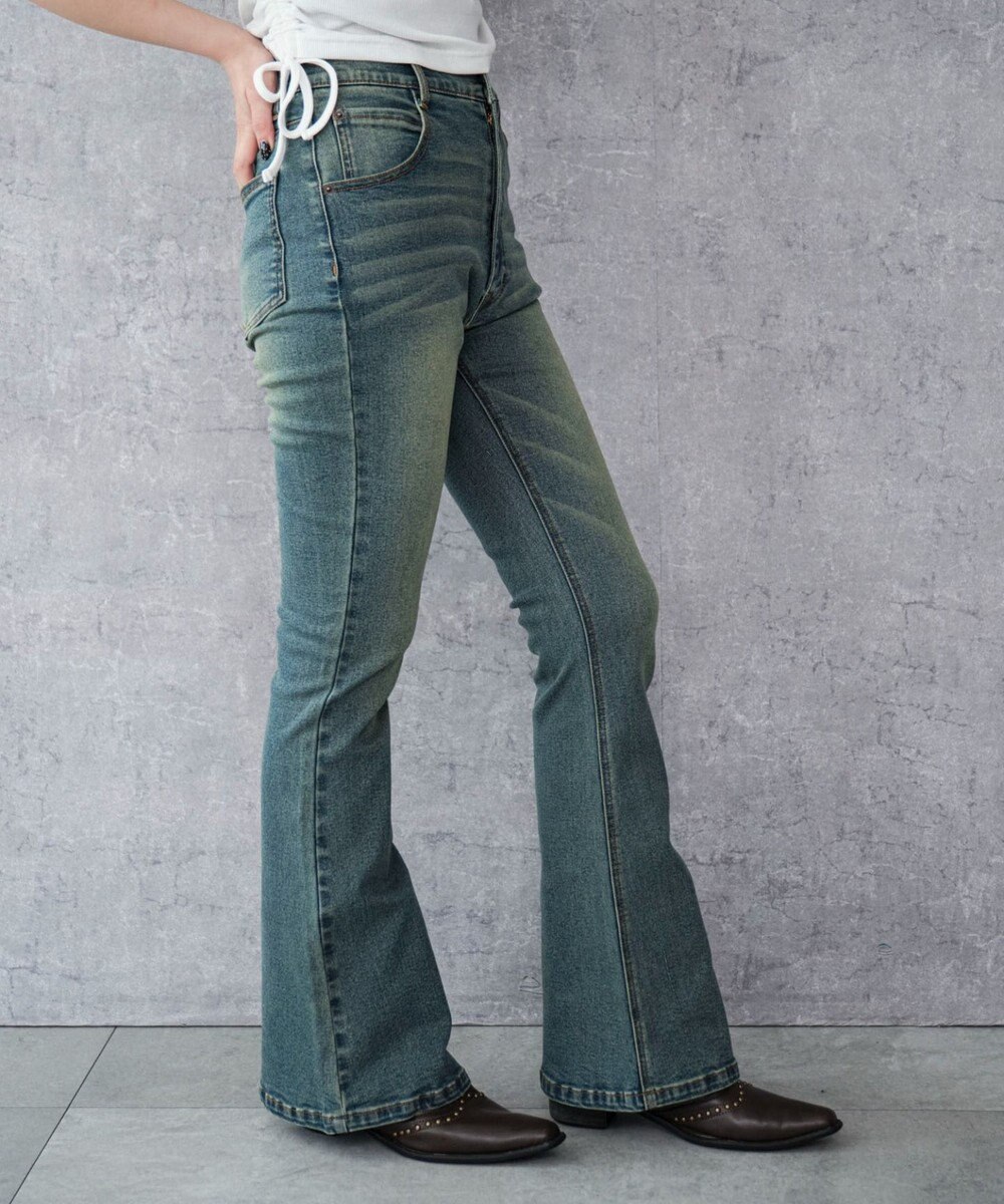 WEGO ストレッチフレアデニムパンツ 