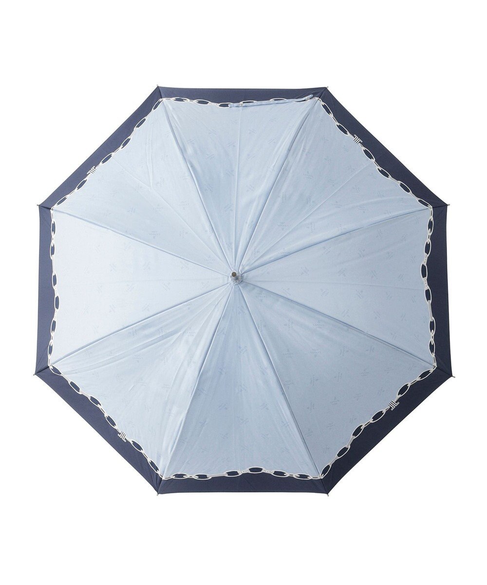 MOONBAT ランバン オン ブルー 長傘 チェーン柄サテンジャガードプリント 耐風 