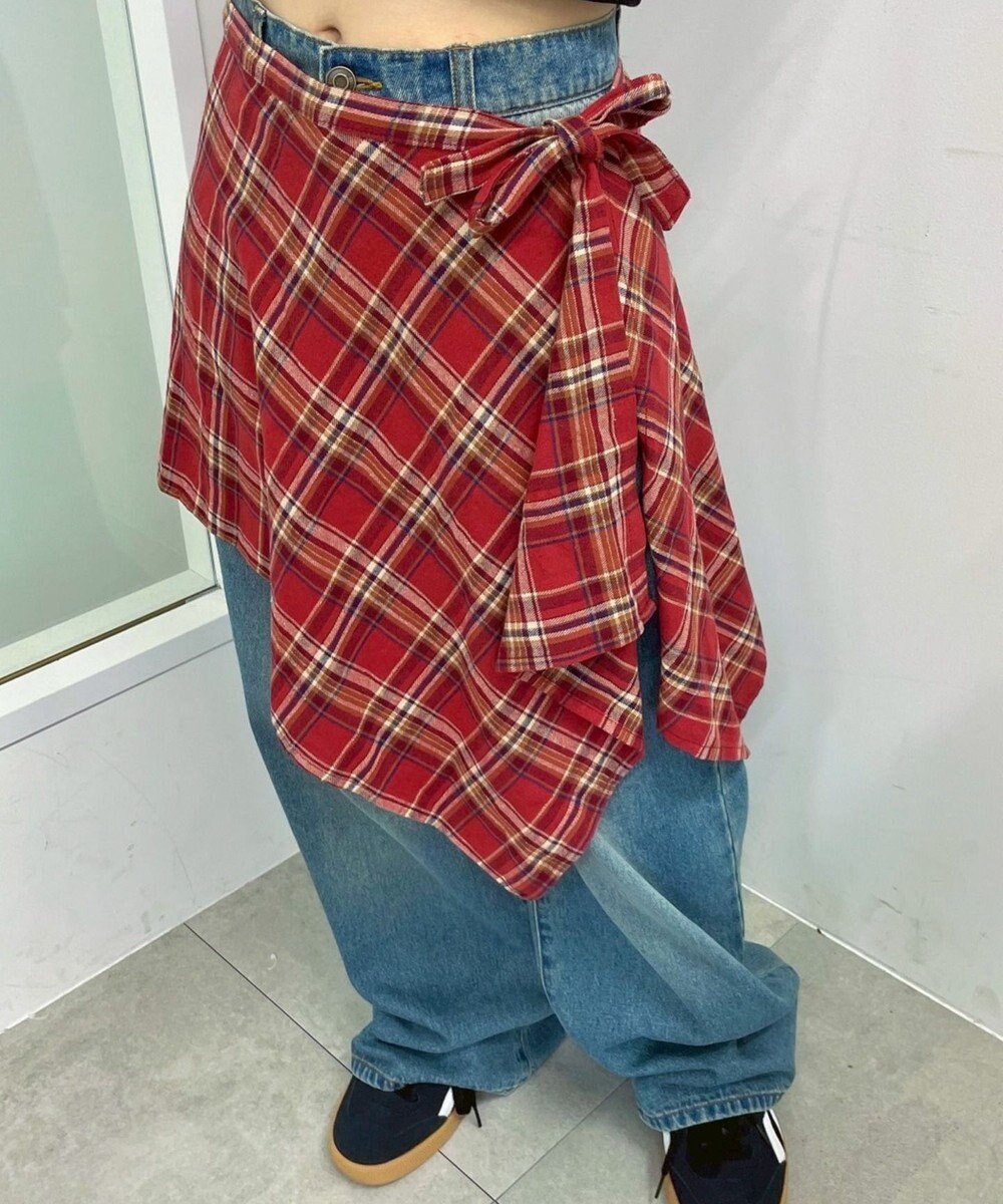 WEGO チェックラップスカート 