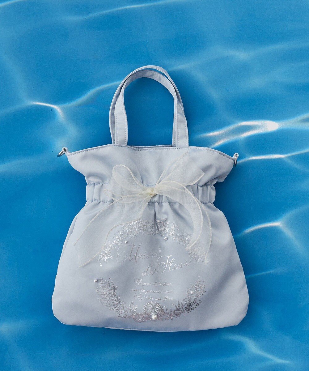 Maison de FLEUR シーシェルプリントリボン2Wayバッグ 