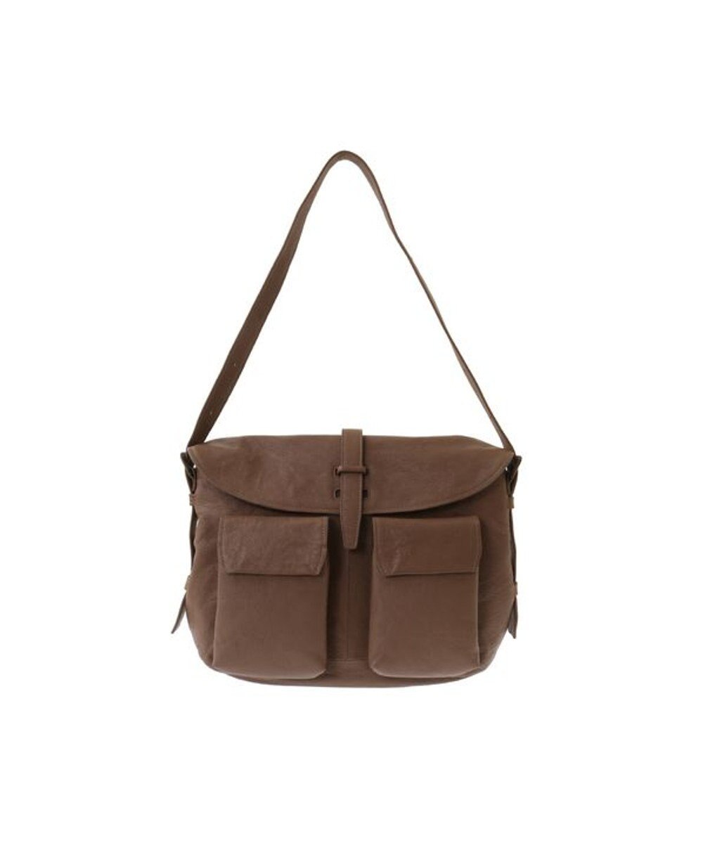 genten ゴートシュリンク かぶせ付ショルダーバッグ 