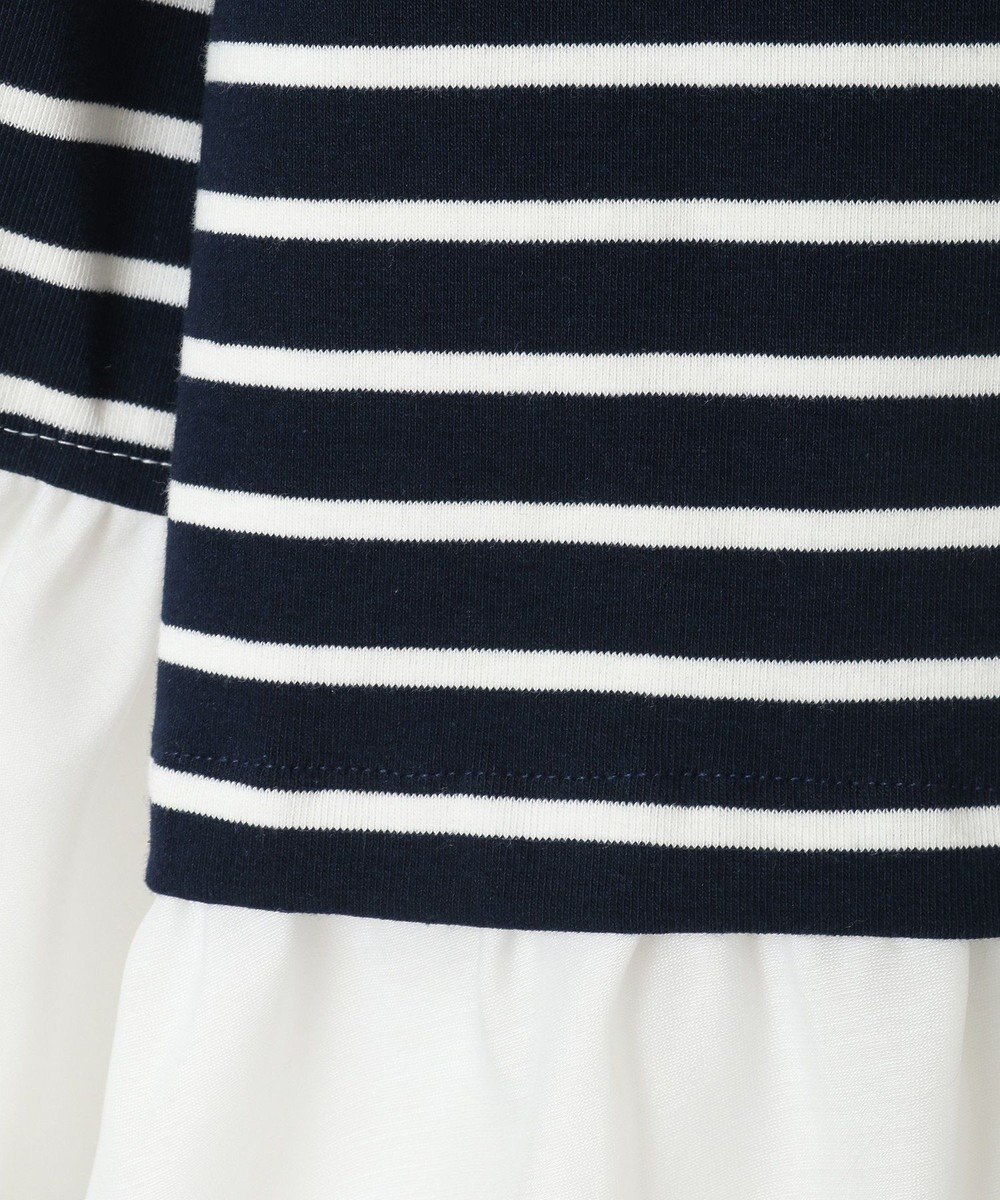 Green Parks 異素材ボーダーペプラムカットソー 