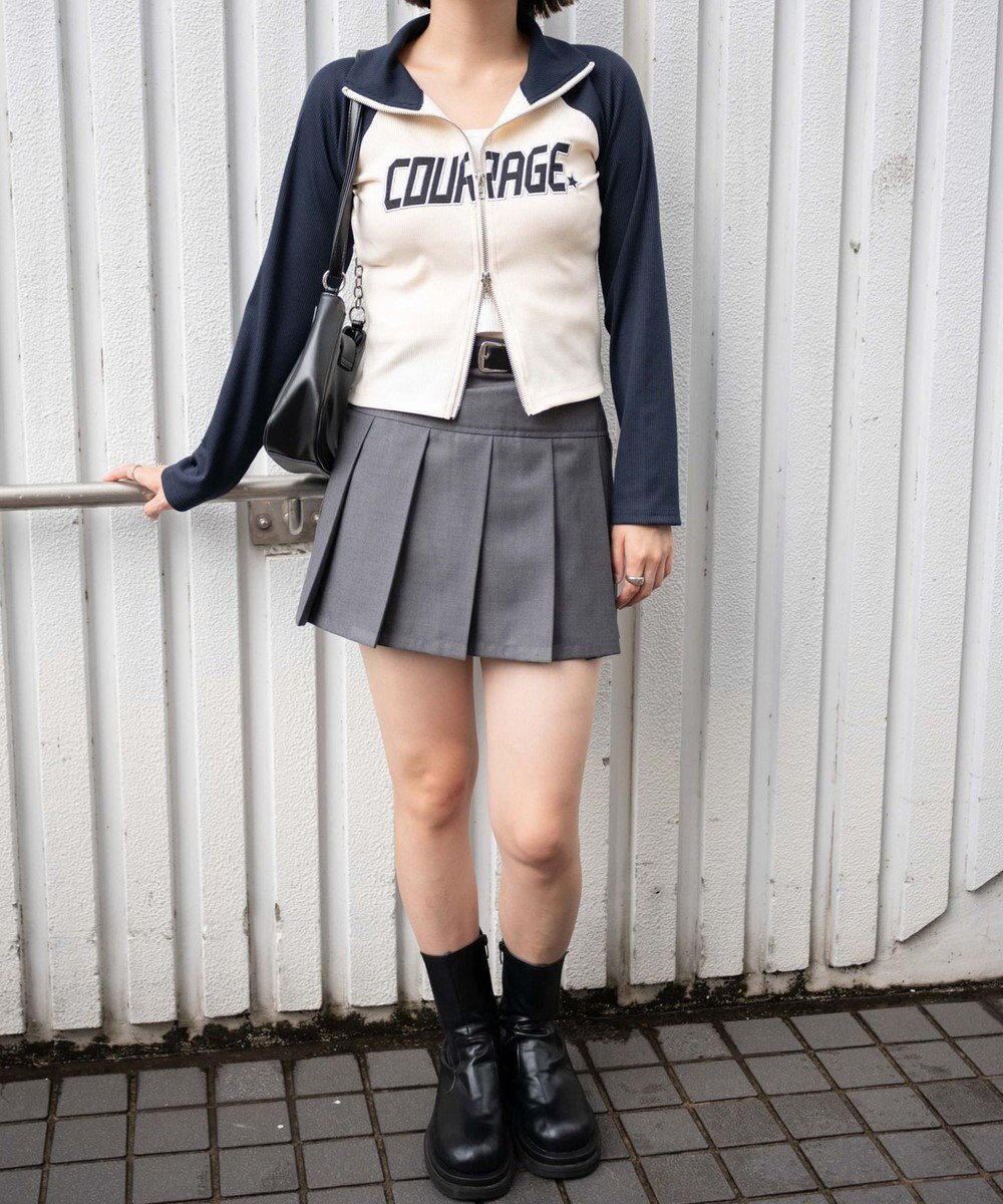 WEGO ダブルジップワッペンロゴラグランロンT 