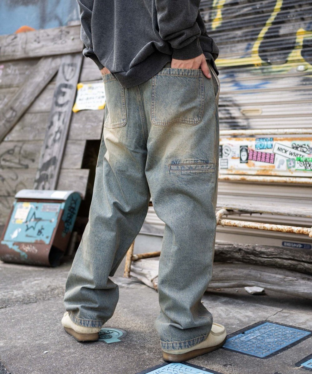 WEGO 【ウエストゴム/MLサイズ展開】ージーダブルニーパンツ 