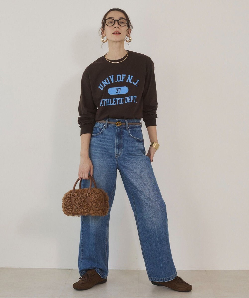 WEGO 【ANGIE VINTAGE】GILDAN カレッジロゴ オーバーサイズ プリント ロンT 