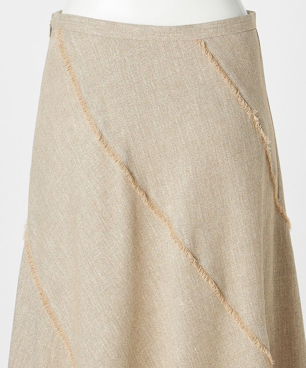 23区 【GOLD LABEL】リネンツイル フリンジ フレアスカート 