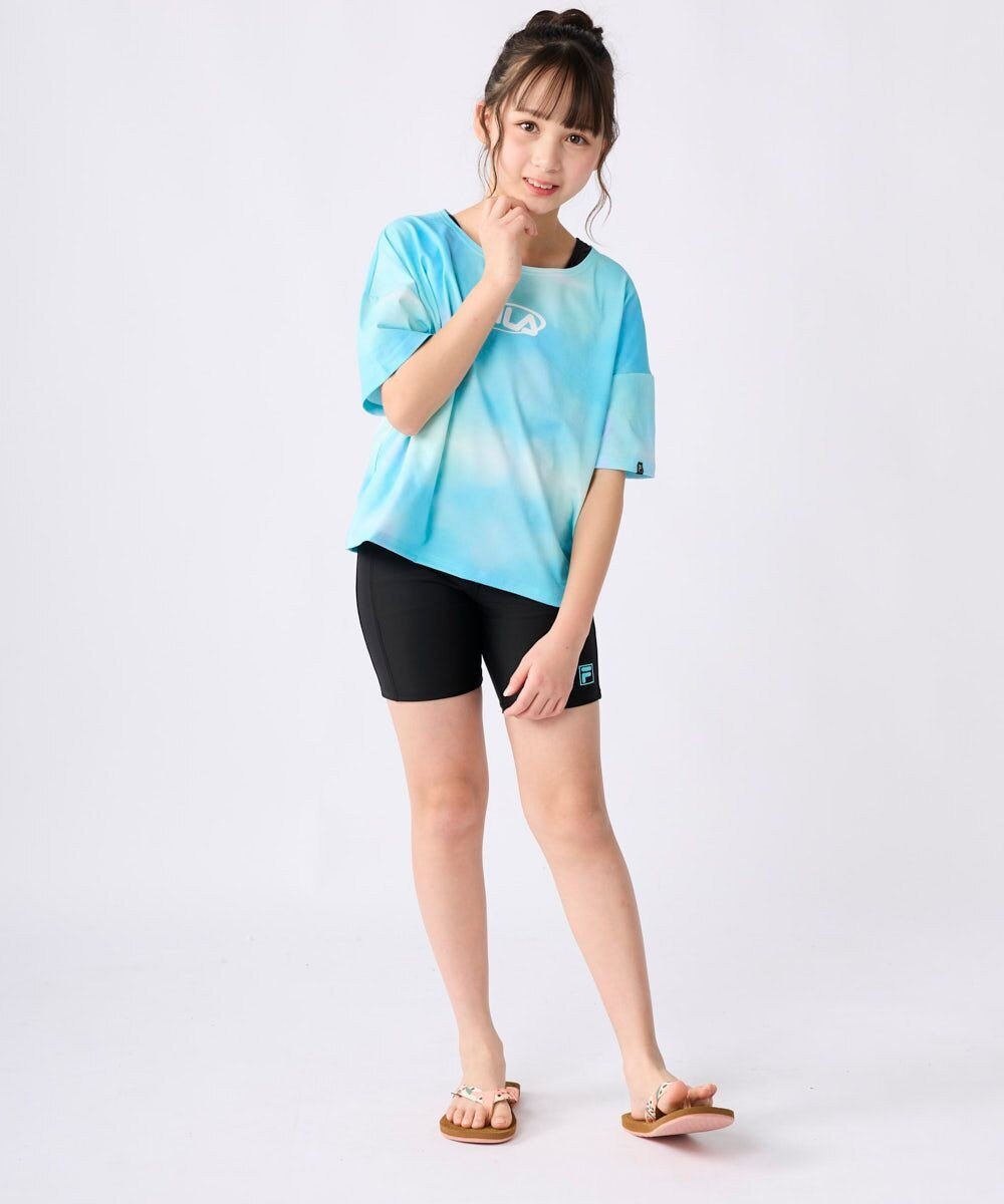 OP／FILA 【FILA】スクール水着 水陸両用Tシャツ付き 捲れ防止タンキニ 