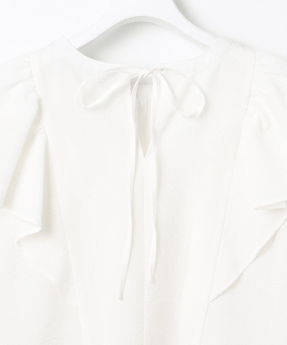 Feroux 【洗える】袖フリルブラウス 