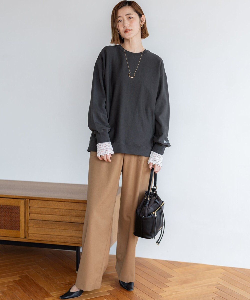 23区 L 【洗える】ナチュラルストレッチサキソニー ベイカー ドロスト パンツ 