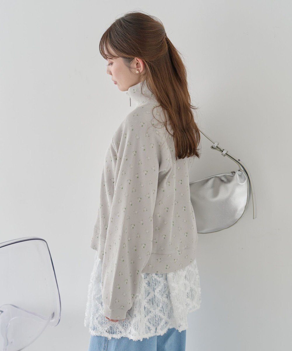 earth music&ecology 【予約】【綿100％】ダブルジップワッフルカーディガン 