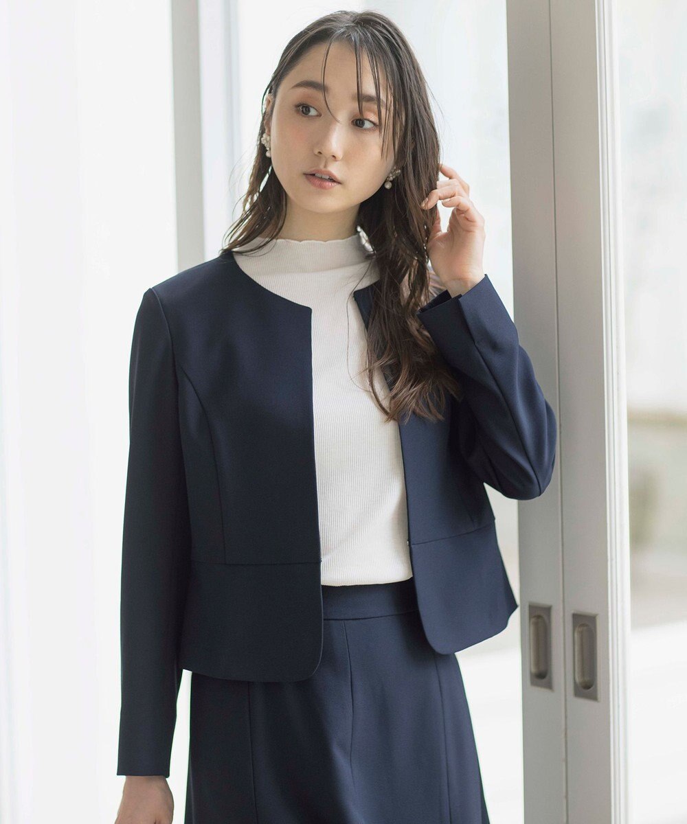 ANY SIS L 【UVカット / 接触冷感 / 吸水速乾】スマートビューティストレッチ ショートノーカラージャケット 