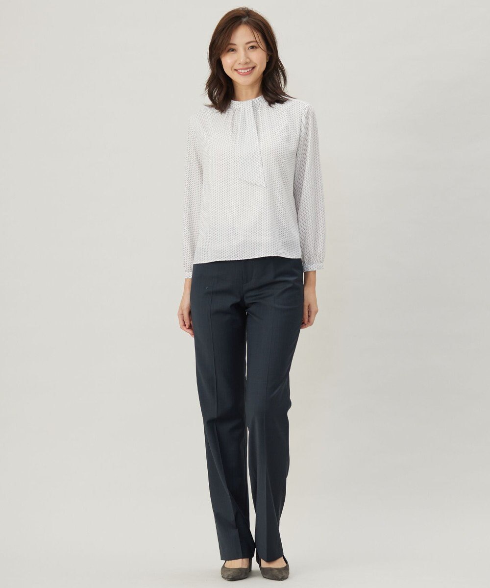 J.PRESS LADIES 幾何プリント モックネック カットソー 