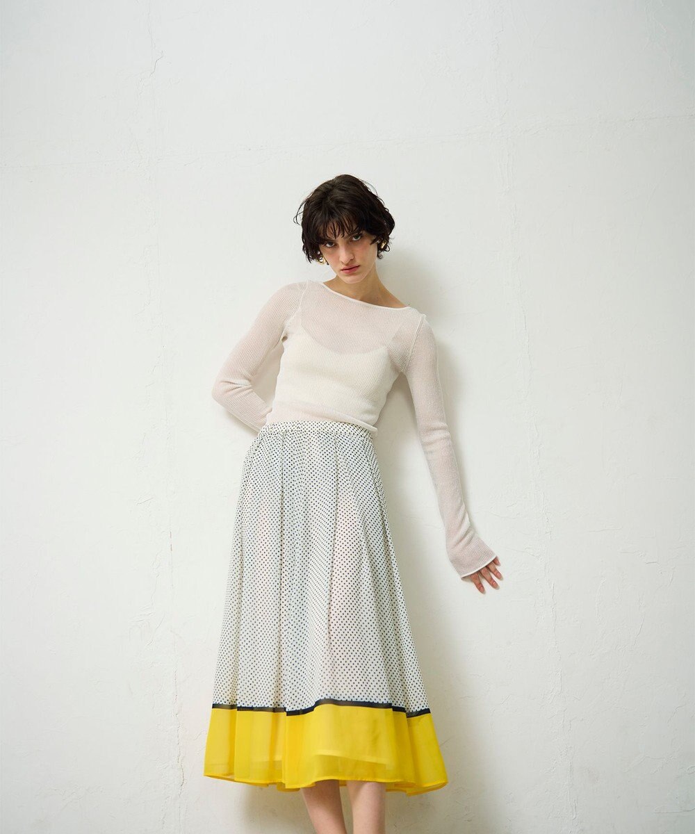 GRACE CONTINENTAL ドットBOXタックスカート 