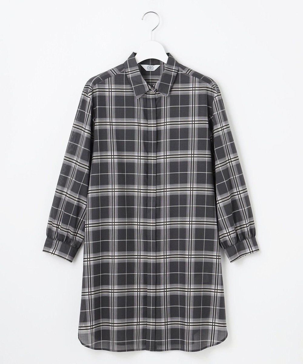J.PRESS LADIES 【WEB限定カラーあり・洗える】SOFT SHEER チェック ロング シャツ 