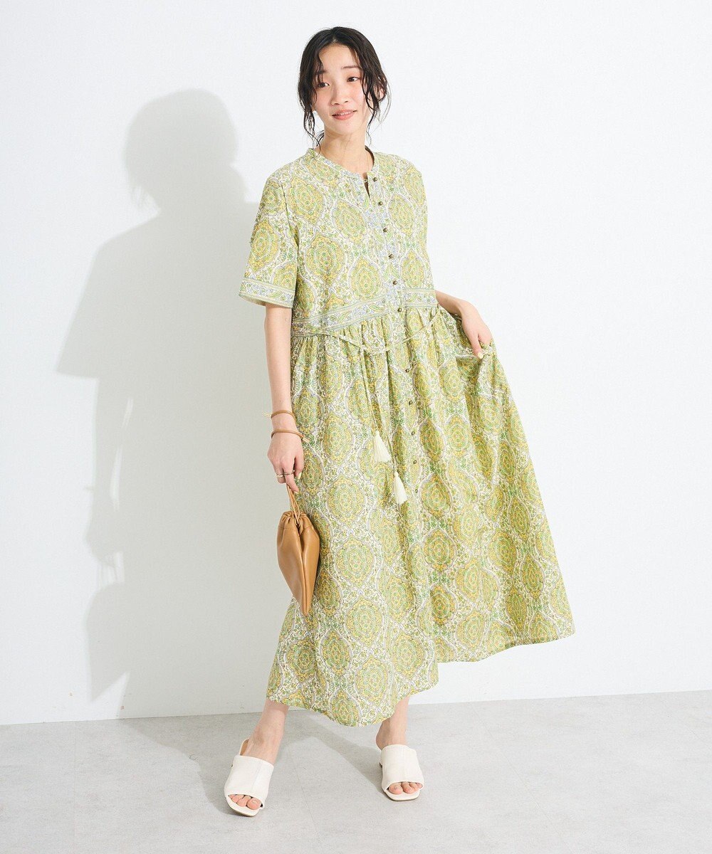 CRAFT STANDARD BOUTIQUE インド綿アラベスク柄ワンピース 