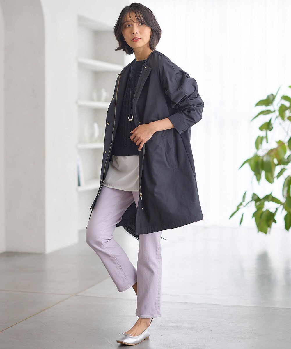 23区 【撥水加工】ライトツイル ノーカラーコート 