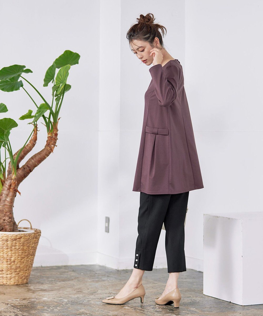 Tiaclasse L 【洗える】サイドリボンポンチチュニック 