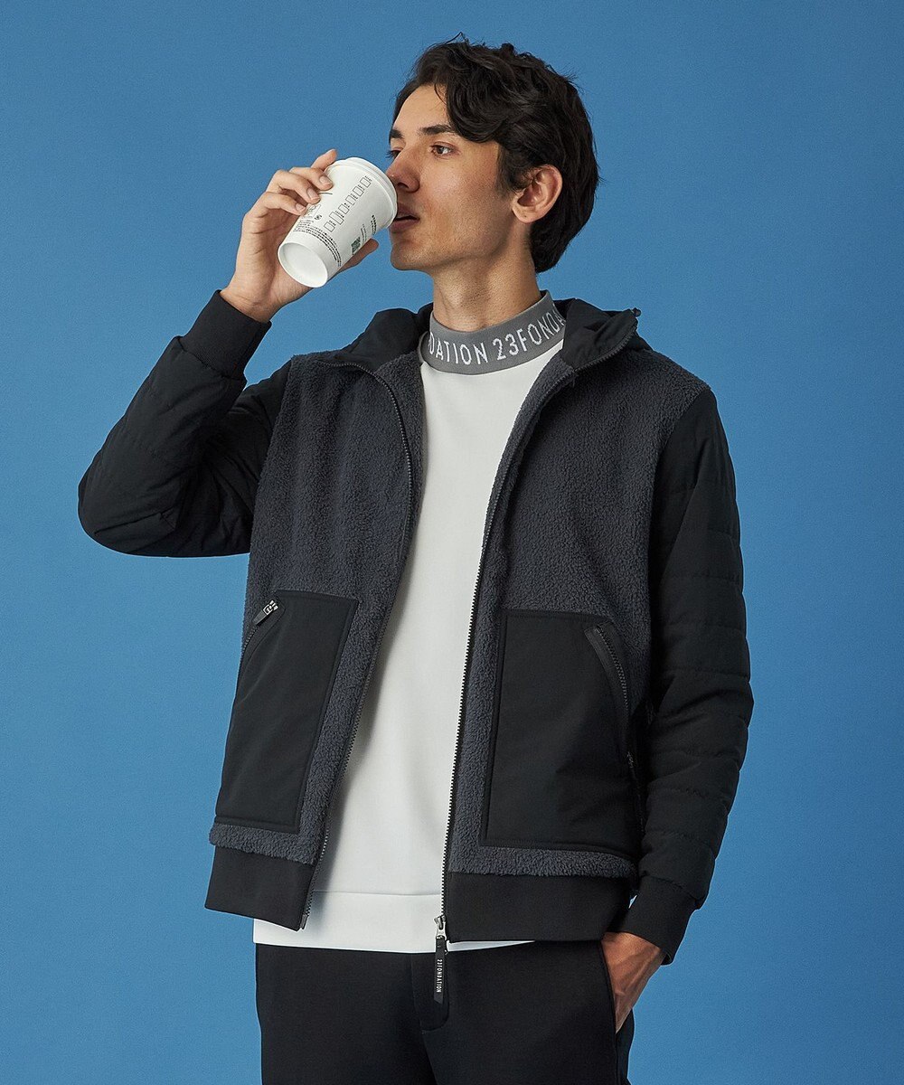 23区GOLF 今季の一押しブルゾン【洗える】【23Fondation/MEN】コンビ フーディブルゾン 