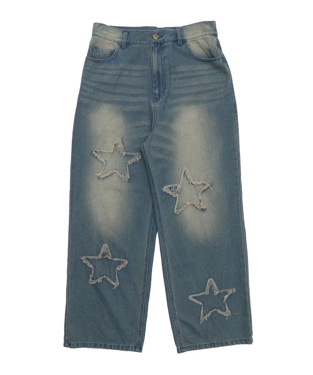 WEGO スターモチーフオーバーダイバギーパンツ 