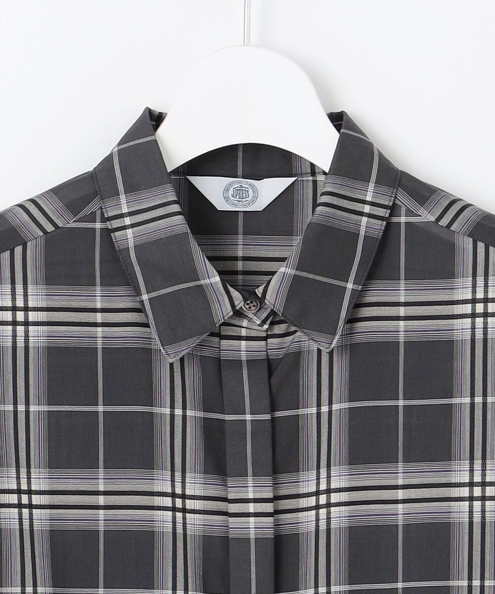 J.PRESS LADIES 【WEB限定カラーあり・洗える】SOFT SHEER チェック ロング シャツ 