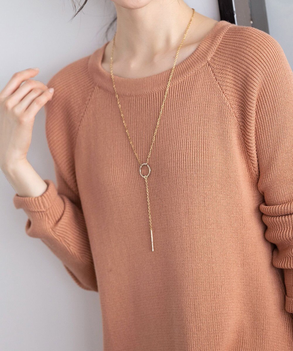 Tiaclasse L 【洗える】リラックス感のあるラグランスリーブニット 