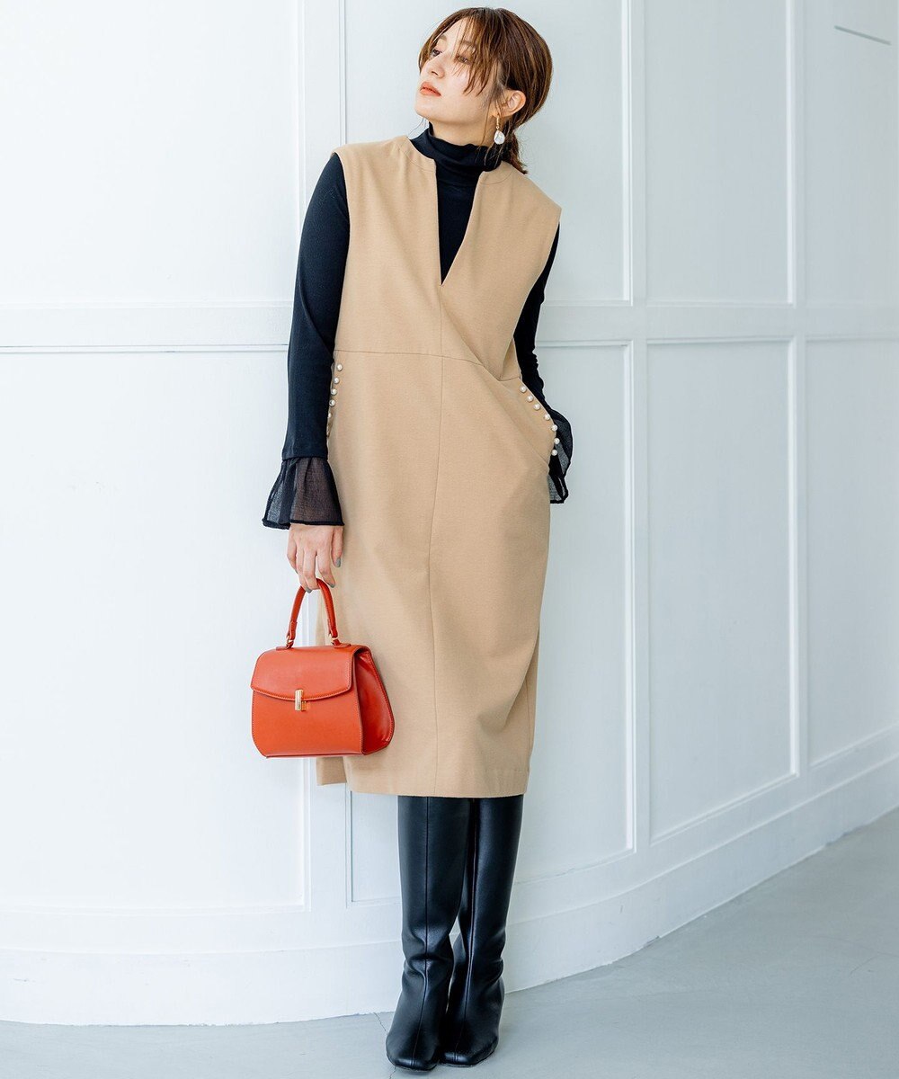 組曲 S 【パール釦付き】 ウールライクジャンパースカート 