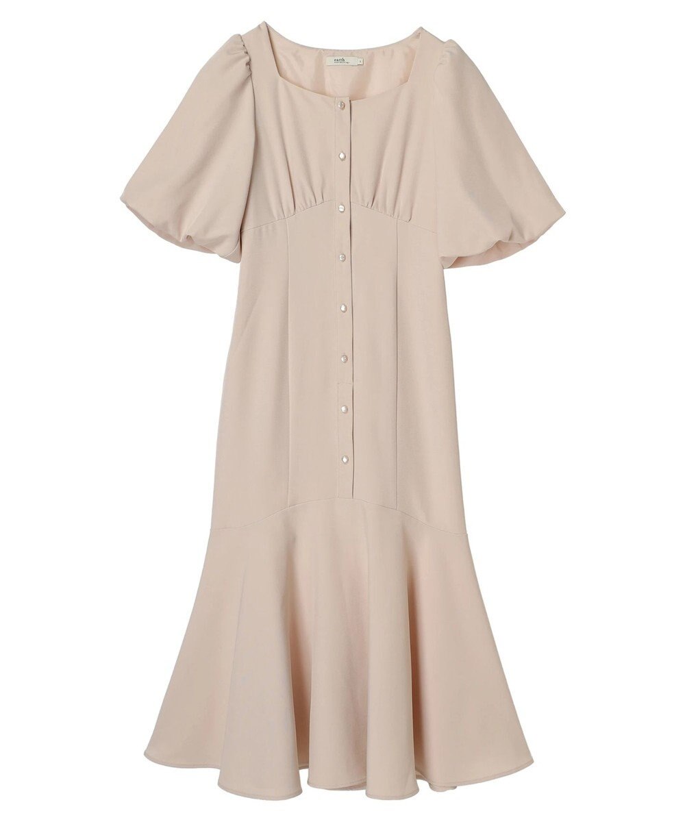 earth music&ecology フロントボタン裾フレアワンピース 