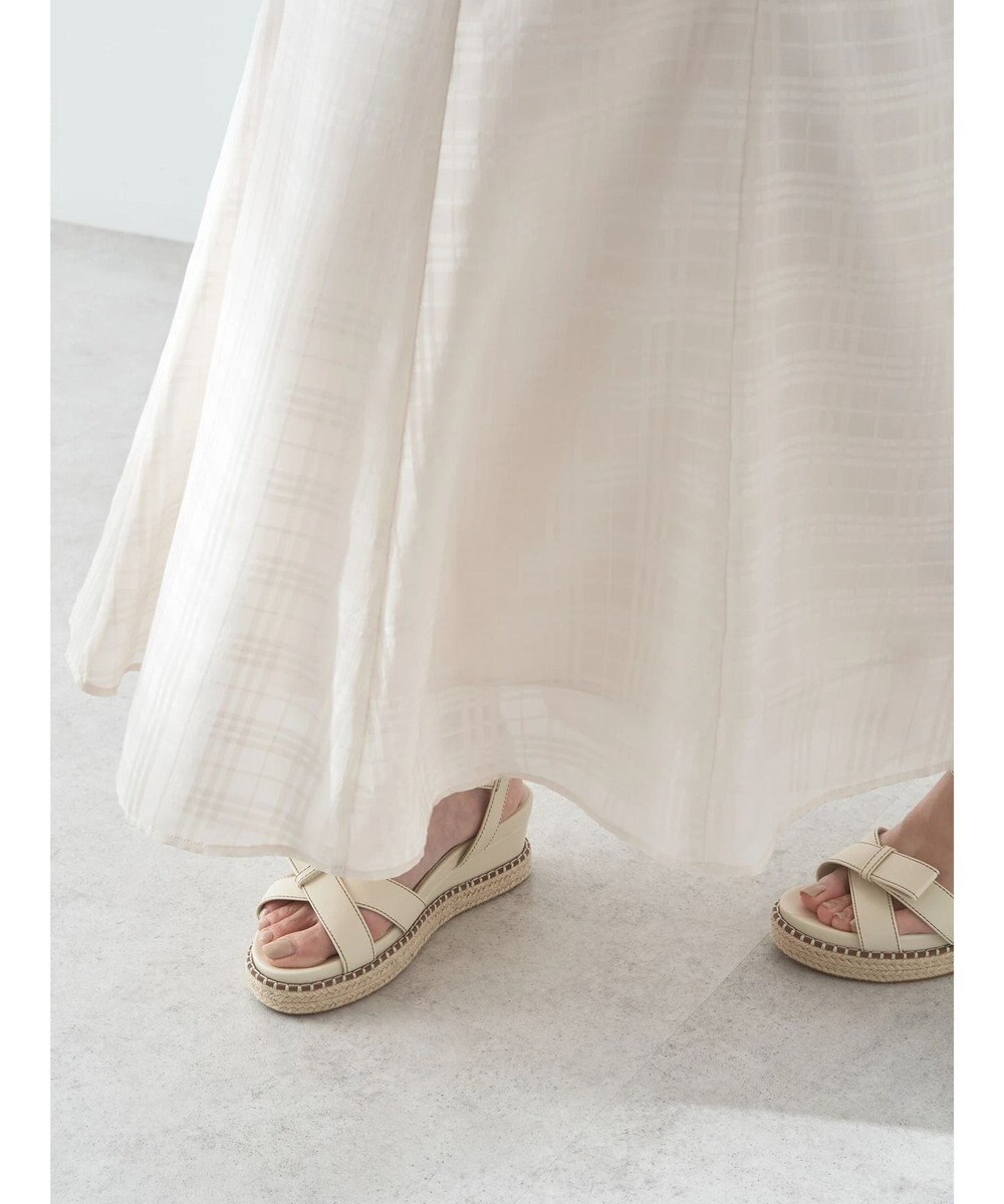 earth music&ecology シアーチェックフレアスカート 