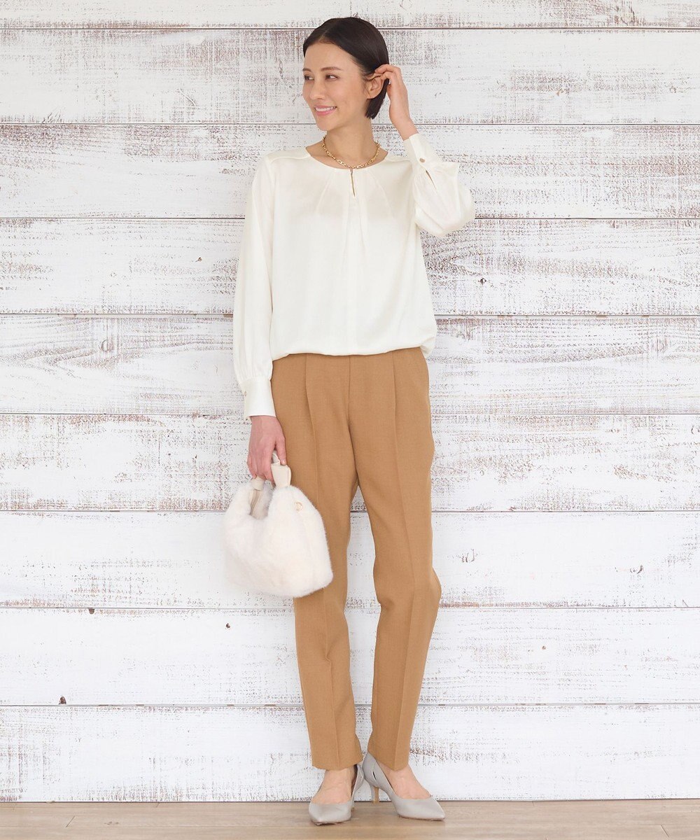 自由区 【洗える】TOROクルーネック ブラウス 