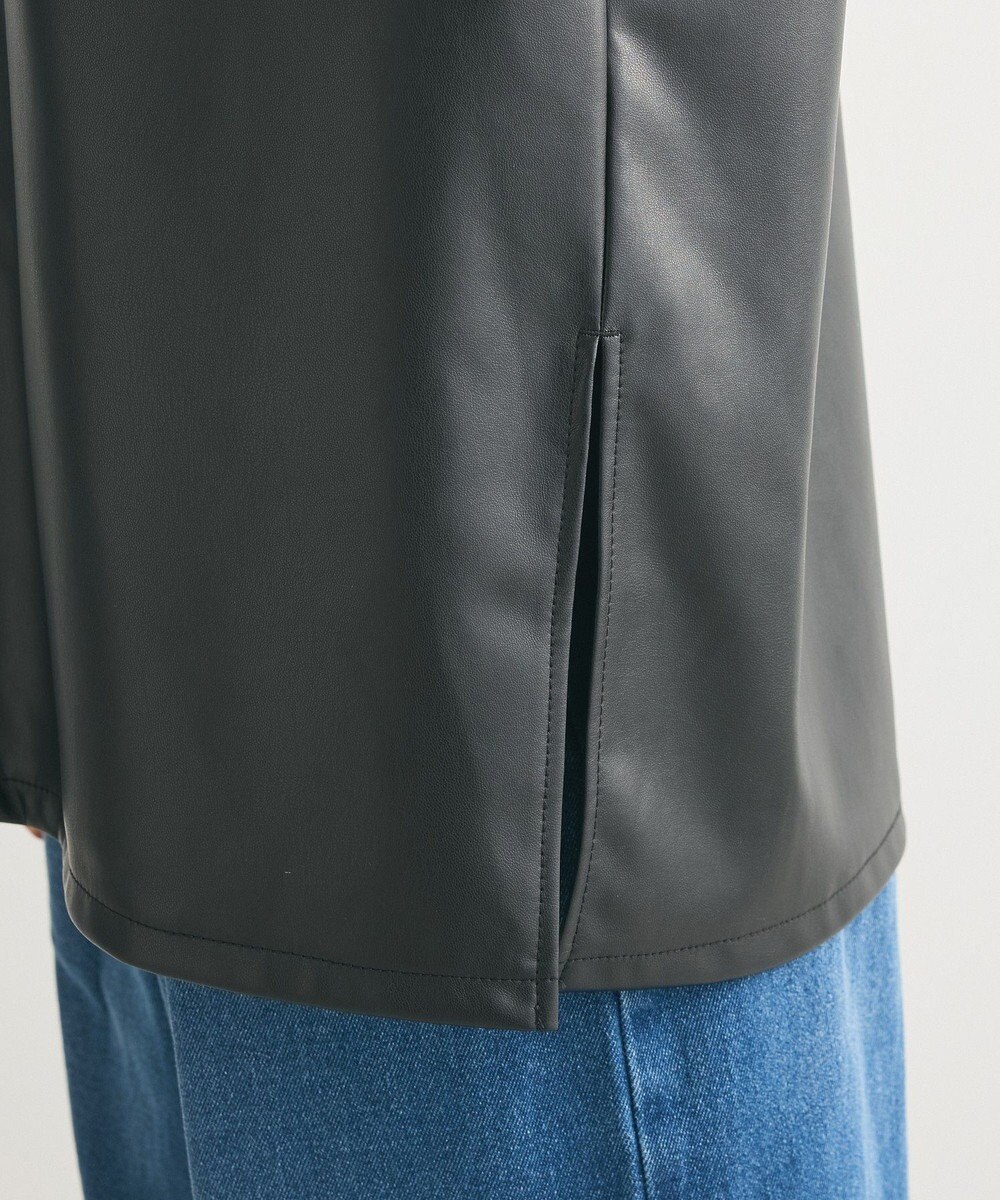 Green Parks フェイクレザーＶネックベスト 