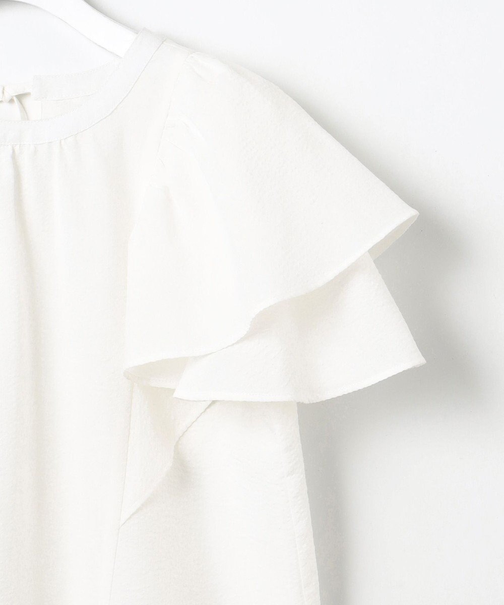 Feroux 【洗える】袖フリルブラウス 