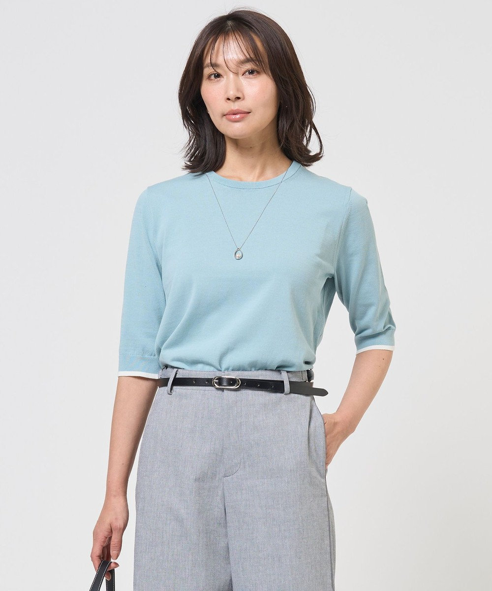 J.PRESS LADIES BASIC HT COTTON クルーネック ニット 