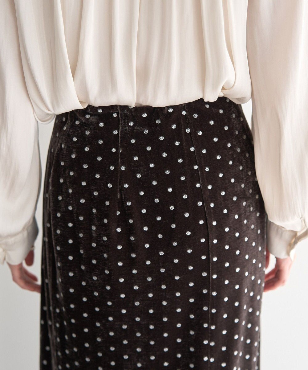 YECCA VECCA グリッタードットベロアナロースカート 