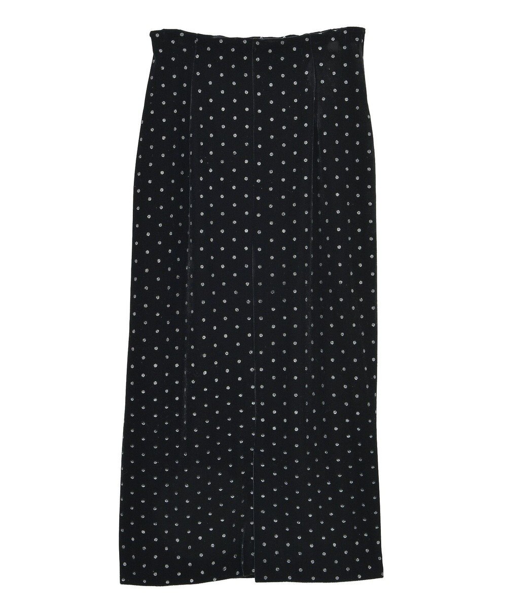 YECCA VECCA グリッタードットベロアナロースカート 