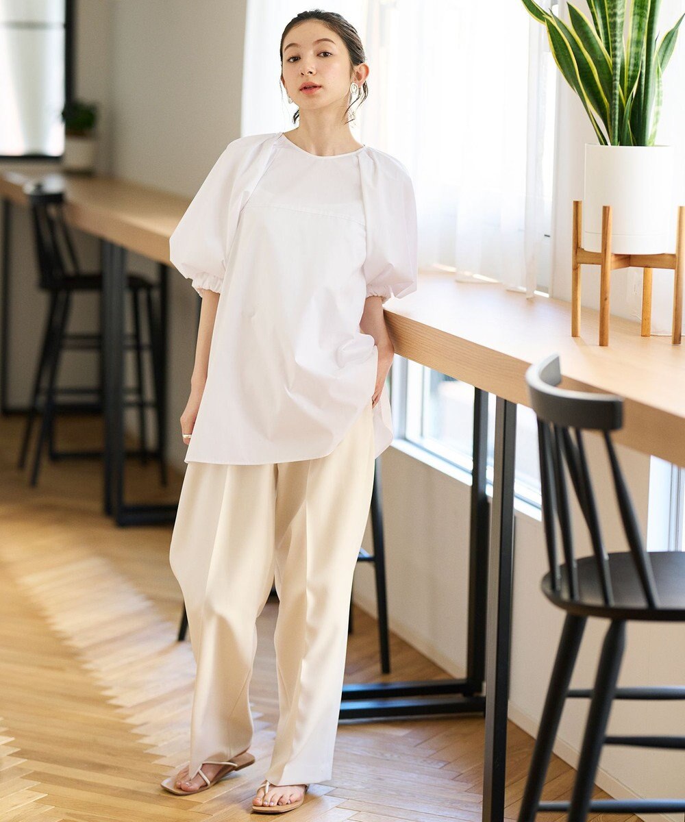 #Newans サークルスリーブAラインブラウス 