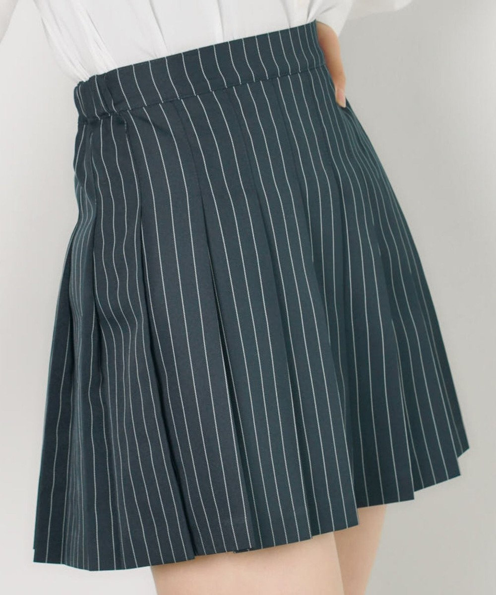WEGO 【SCHOOL ITEM】ポケット付きパターンプリーツスカート ブルーストライプ