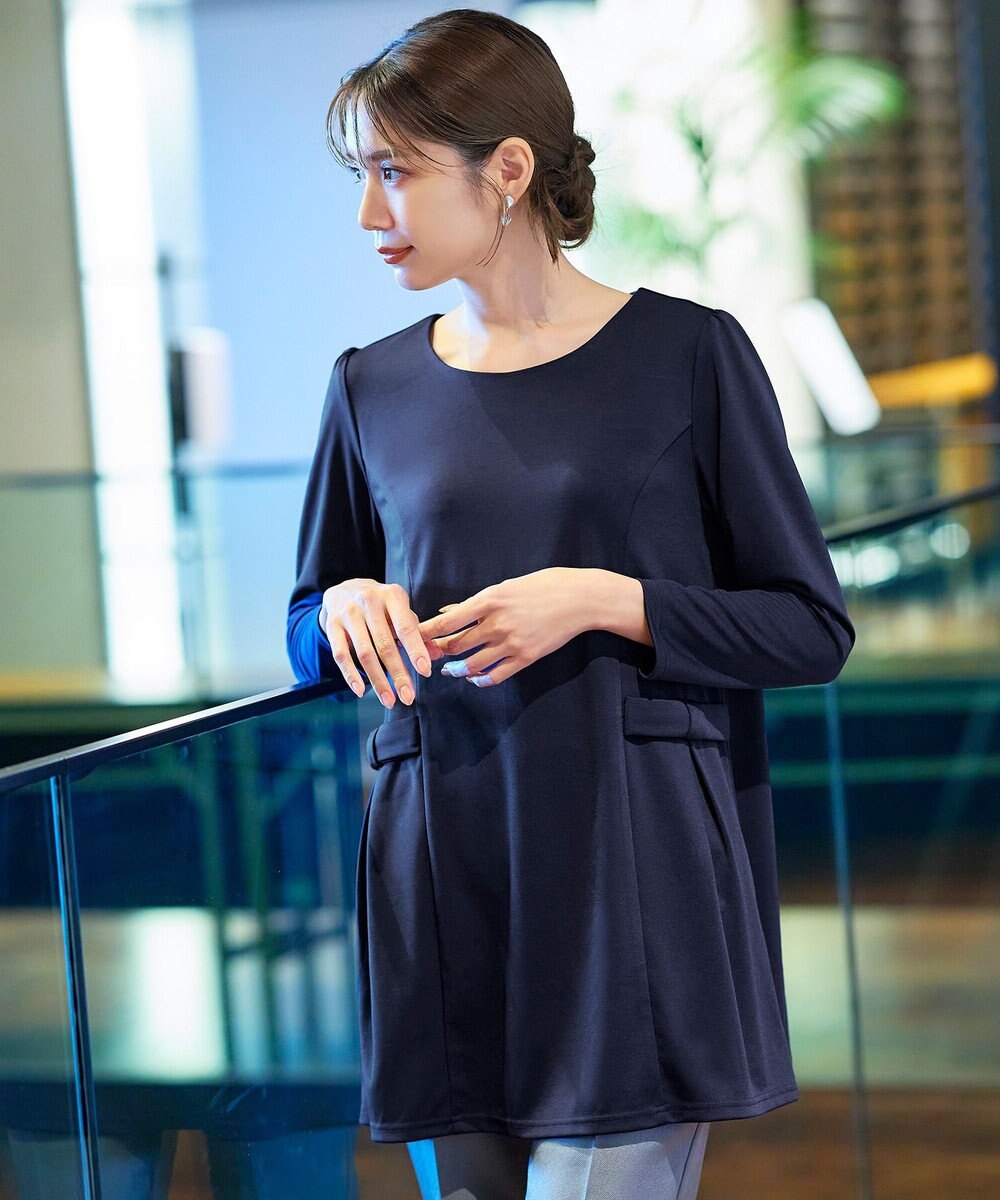 Tiaclasse L 【洗える】サイドリボンポンチチュニック 