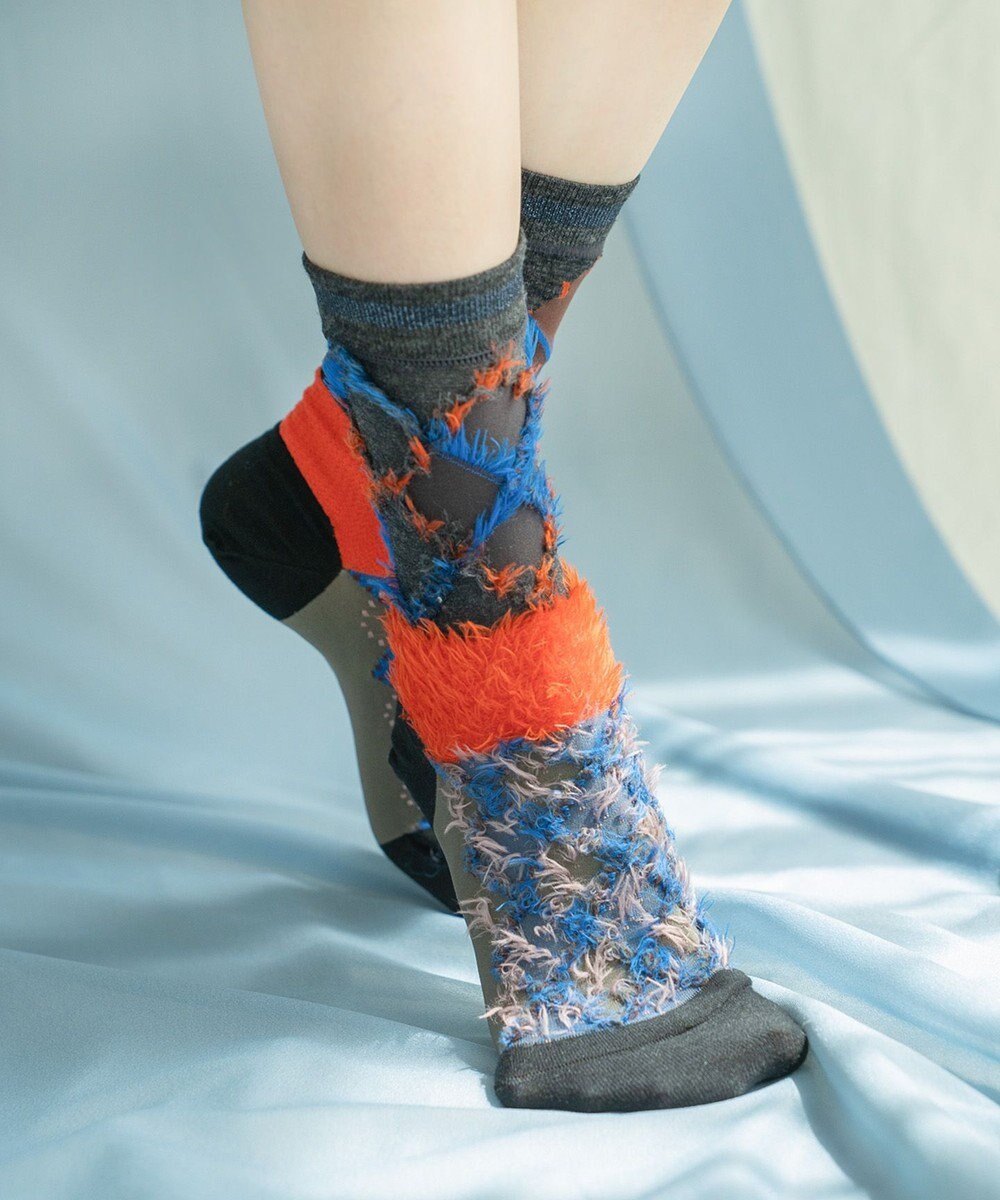 COQ 【MEN】KITSUNE ARGYLE アーガイルリバーシブルファーソックス 