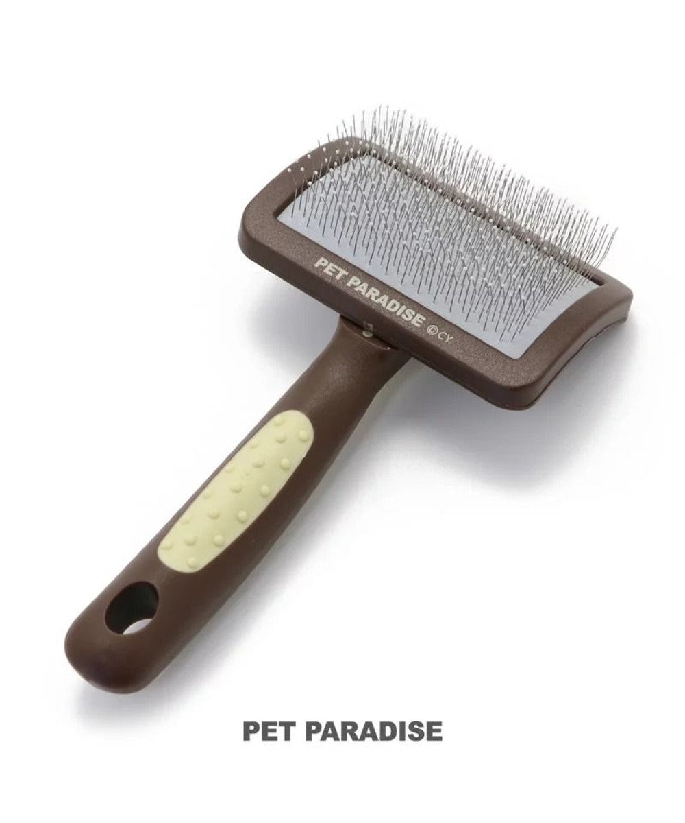 PET PARADISE ペットパラダイス ソフト スリッカーブラシ 超小型犬用 茶系