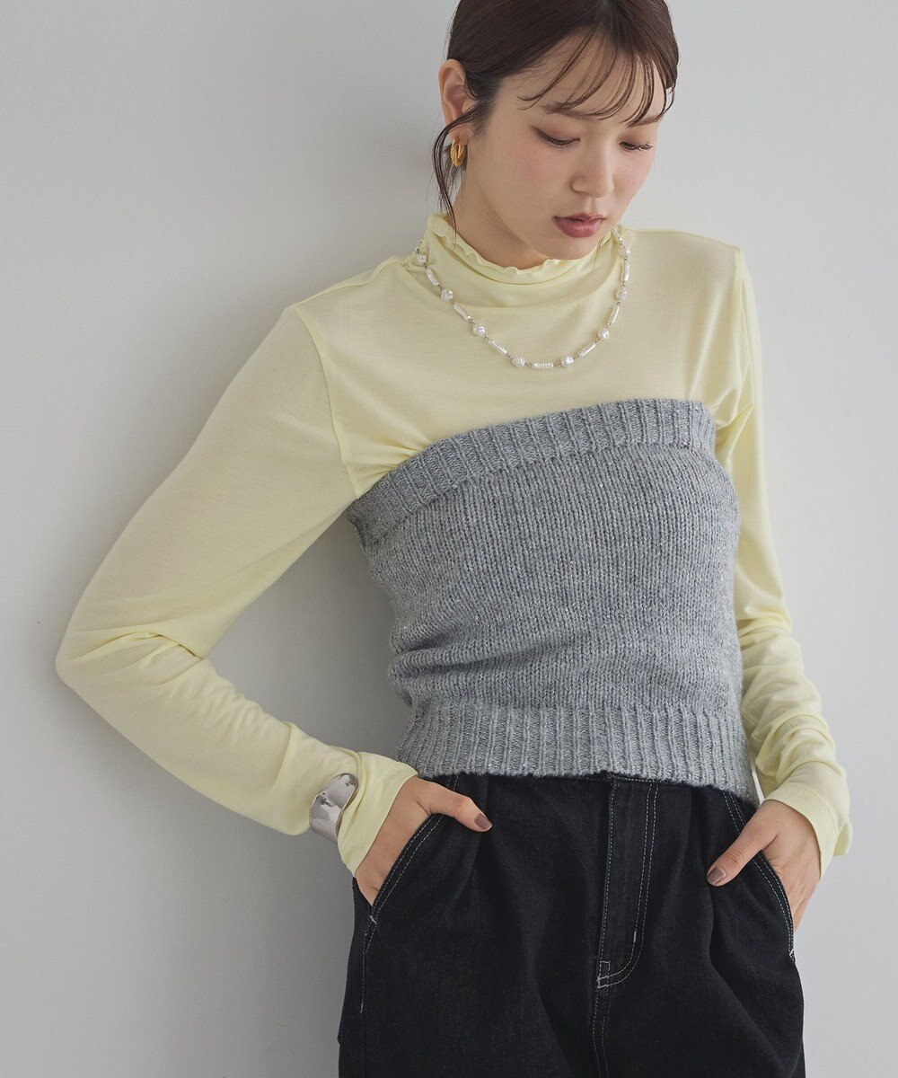 earth music&ecology 【吸湿発熱】あったかフェミニンインナー(シアーハイネック) 