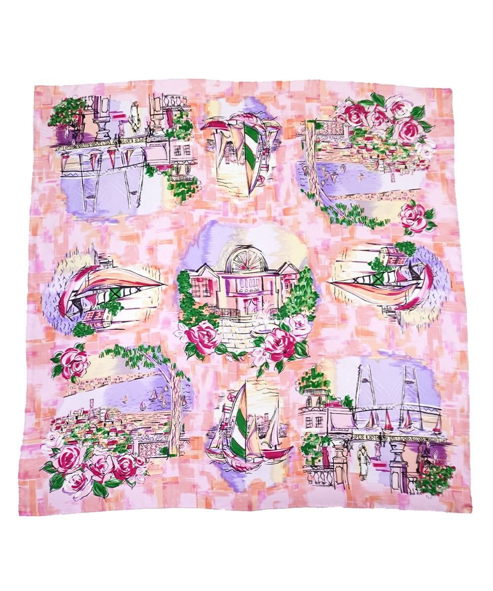 Marca ＜春の新色！＞【伝統横濱スカーフ】リゾートランド 大判 シルクツイル スカーフ 