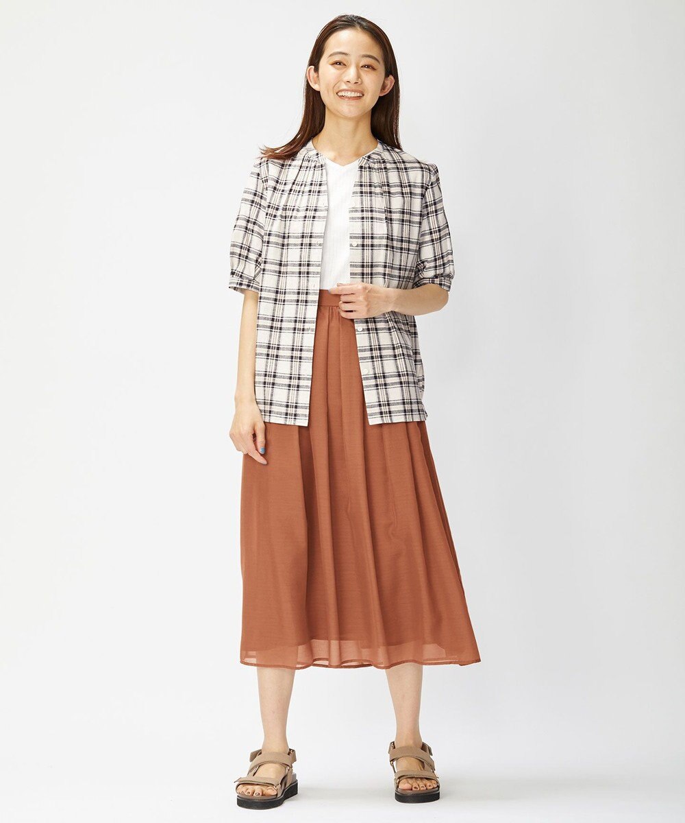 J.PRESS LADIES 【洗える】ブライトスパンボイルAタック スカート 