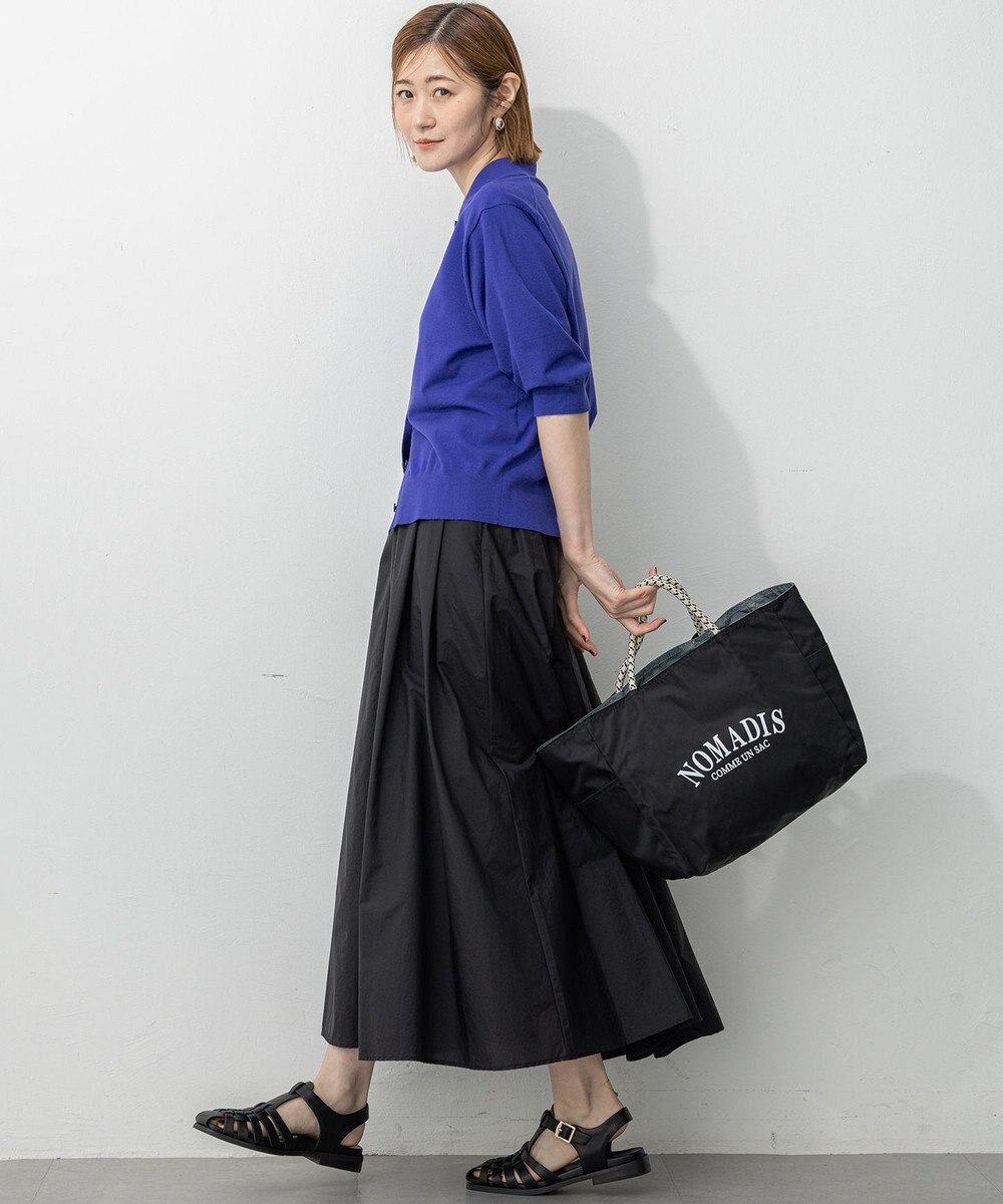 23区 L 【洗える】ナイロンコットンポプリン タック スカート 