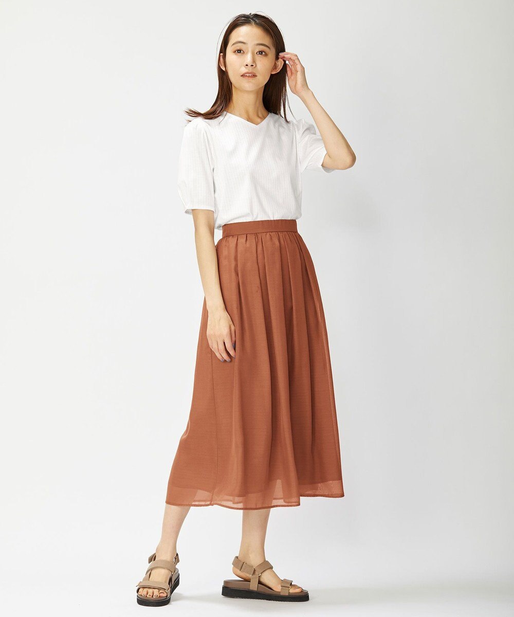 J.PRESS LADIES 【洗える】ブライトスパンボイルAタック スカート 